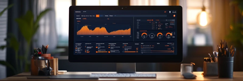 Dashboard de solutions fintech automatisées montrant analyse prédictive, scoring crédit intelligent et processus KYC automatisés développés par Econovia pour optimiser les opérations bancaires et d'assurance